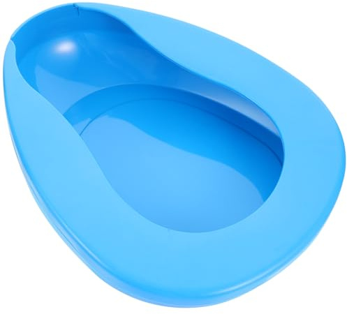 HOLIDYOYO Pot de Chambre Portable en Plastique Bleu Compact et Résistant aux Taches pour Adultes et Personnes Âgées, Adapté pour Chambre et Hôpital