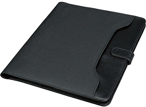 Alassio 30073 - Schreibmappe FANO im DIN A4 Format, Schreibmappe aus FINEtouch-Lederimitat, Dokumentenmappe in schwarz, Mappe ca. 32 x 26,5 x 2 cm