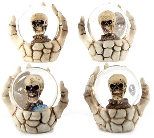 Totenkopf Schneekugel in Skeletthand