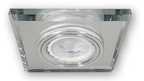 LICHT DISCOUNT 12 V - MR16 Glas Decken Einbaustrahler Lampen S1371WH für Led oder Halogen Leuchten Esszimmer Wohnzimmer 90 x 90 mm