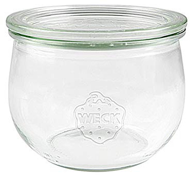 WECK 24500tek024 Tulpenglas mit Deckel 100 mm, Glas, 500 ml, H 8,5 cm, klar (1 Stück)