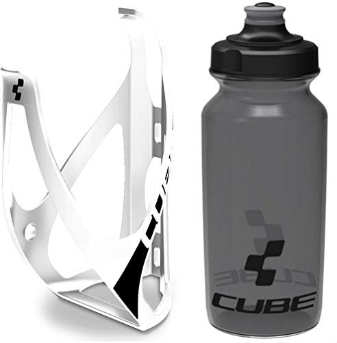 Cube HPP Cage - Matt Turquoise/Black & Flow Bottle - Turquoise, 500ml / Water Drink Flask Vessel Bidon Holder Mount Bracket Kit Lightweight Plastic Drinking Hydration Bike Riding Frame Accessories