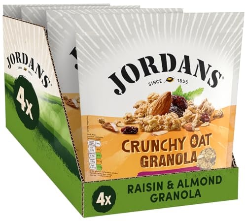 Jordans Granola Raisin and Almond | Breakfast Cereal | High Fibre | 4 PACKS of 750 g