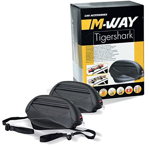 M.Way Magnetischer Skiträger für Auto - Schwarz, Aluminium, 3 Paar Ski oder 2 Snowboards, Schloss