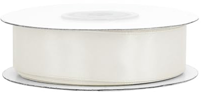 Satinband 18mm x 25m Rolle - FARBAUSWAHL in 3/6/12/18/25/38/50/75/100mm - farbecht & waschbar - Schleifenband für Hochzeit - Geschenkband zum Verpacken Dekorieren Basteln - Ivory/Elfenbein 810