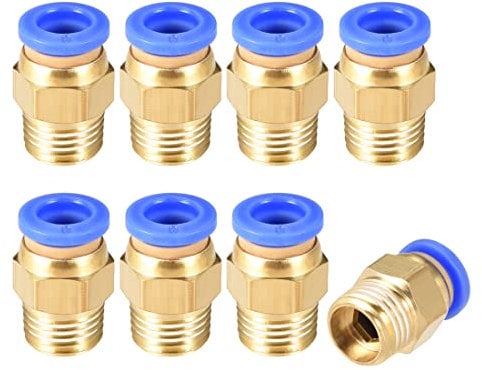 sourcing map Straight Pneumatic Push to Quick Connect Fittings 1/4NPT Male x 8mm Tube OD 8pcs