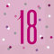 Dazzling 18th Glitz Pink & Silver Luncheon Napkins (16cm) - Soft & Chic Sparkling Design - Perfect for Celebrations & Events - 16ct