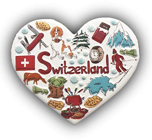3D Schweiz Kühlschrankmagnet in Herzform, Touristen-Souvenirs, Kunstharz, Magnetaufkleber, Kühlschrankmagnet, Heim & Küche, Dekoration aus China (Schweiz)