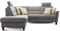 Cavadore Schlafsofa Palera mit Federkern / L-Form Sofa mit Schlaffunktion / 236 x 89 x 212 / Büffellederoptik Hellgrau