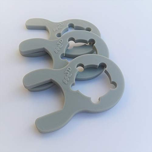 Gasschlüssel für Terrassenheizer, Gasheizer, Gaskanone, Heizstrahler, Gasgrill, Wohnmobil, Caravan, Camping, Druckminderer, Druckregler (Überwurfmutter 5-Flügel, Grau, 3)