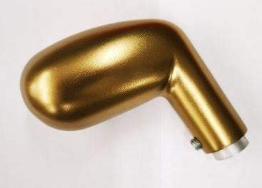 Mezza maniglia reversibile a forma di uovo con grano di fissaggio M6 finitura alluminio bronzato F4 con foro per quadro 8