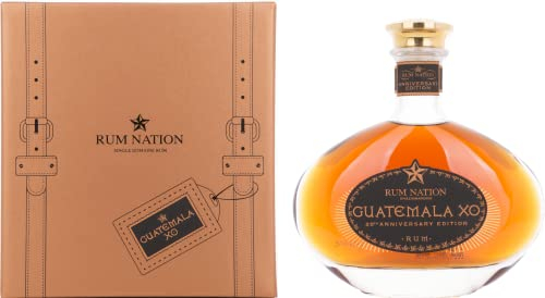 RUM NATION - Guatemala XO 20th Anniversary Decanter - Rhum Vieux Ambré - Origine : Guatemala - Notes de Frangipane & Miel - 40 % Alcool - 70 cl