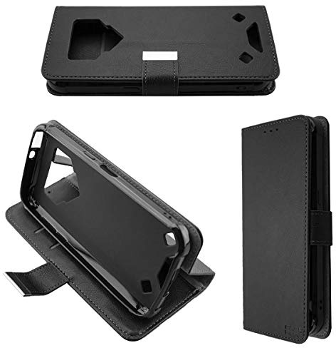 caseroxx Bookstyle-Case für Blackview BV9800 / BV9800 Pro, schwarz | Aufklappbare Buch-Schutzhülle mit Innenfächern und Rundumschutz für den Alltag, aus Kunstleder