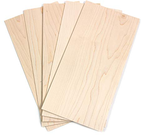 wodewa Holz Furnier Set 4mm Starkfurnier Ahorn 15x14cm 5er Set Sägefurnier Bastelholz Platten Echtholz Holzfurnier zum Basteln Holzplatte Bastelset Modellbau DIY