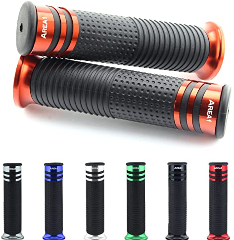 Area1 universal Motorrad Motorroller Lenkergriffe orange 2 Stück 22/24mm für z.B. Duke 125 390 790 990 Duke R 690 890, Super Duke 990 1290 1390, SMC/R Supermoto/Enduro, Adventure SMT EXC-F, SX-F, SX,