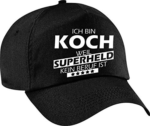 Shirtinstyle Basecap, Ich Bin Koch Weil Superheld kein Beruf ist, Beruf Ausbildung Abschluss, Mütze Kappe Hut Cap