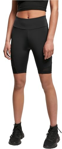 Urban Classics Ladies High Waist Tech Mesh Cycle Shorts Black XL