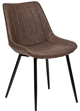 Atmosphera - Stuhl Olwen braun in Lederoptik - Kastanienbraun