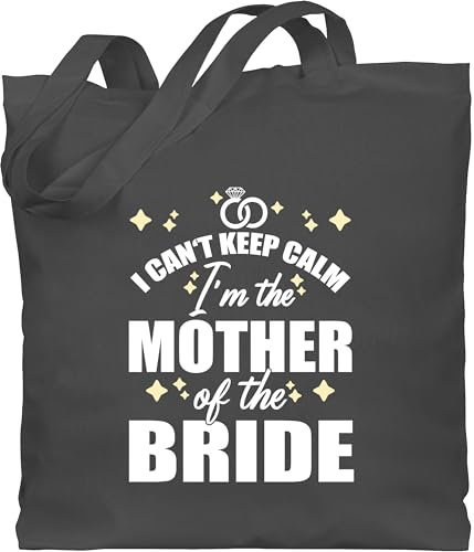 Baumwolltasche - JGA Junggesellenabschied Frauen - Mother of the Bride - weiß - Unisize - Dunkelgrau - beutel braut bachelorette party brautmutter jutebeutel tasche jungesselnabschied stoffbeutel