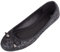 Womens Slip On Casual Party Glittery Ballerina Style Pumps Dolly Shoes - Black - UK 6 / EU 39