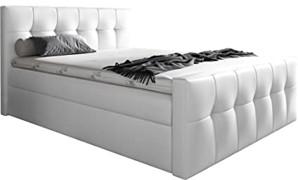 Generisch Boxspringbett Malis - Pocket-Matraze (Weiß (Kunstleder), 180 x 200)