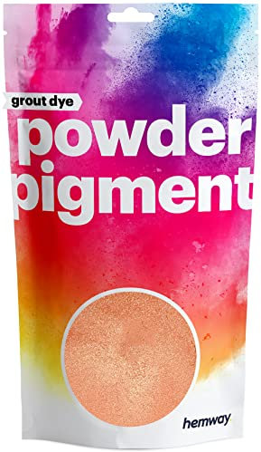 Hemway 50 g / 1.75 oz Metallic Pale Orange Premium Grout Powder | Concrete Coloured Dye Pigment | Render Mortar Powdered Brick Toner | Suitable for Bathroom & Kitchen | High Colour Saturation
