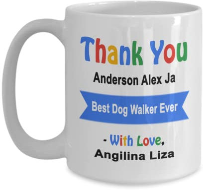 SpreadPassion Personalized Dog Walker Mug, Best Dog Walker Mug, Custom Dog Walker Mug Gift for Dog Walker, Dog Walker Thank you Gift, Dog Walker Appreciation Gift, Birthday Gift