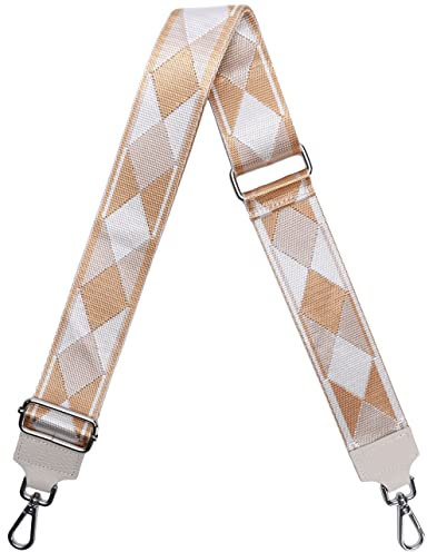 Ever Bloom Designer Verstellbarer 5CM Schultergurt, verschiedene Farbe, Breiter Taschengurt Schulterriemen für Handtasche Umhängetasche, DIY Zubehör für Tasche, Jiandai Farben:Gelb Beige Diamand