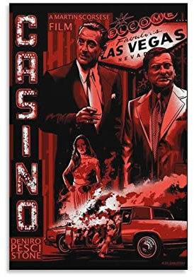 TSALF Leinwand Wandkunst Malerei Kein Rahmen Casino Movie Classic Art Leinwandkunst und Wandbild, modernes Familienschlafzimmer, Dekorationsposter 60x90cm