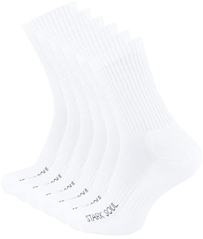 STARK SOUL 6 Paar Crew - Sportsocken mit FROTTEESOHLE (Gr. 43-46 - weiss)