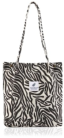 NOKDAL Cord Tasche Damen Beuteltasche Stoff Umhängetasche Herren Groß Lässige Cord Beutel Shopper Bag Fashion Schultertasche Tote Bag Aesthetic Vintage für Arbeit,Büro,Reisen,Einkaufen,Schule