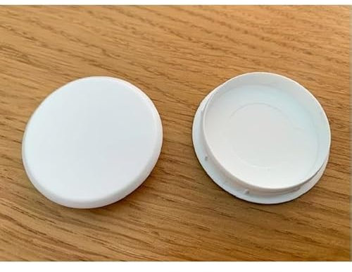 35mm White Hinge Hole Cover Caps - Kitchen Cabinets/Cupboard Doors (10 x White Hinge Hole Cap)