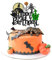 Gyufise 1 pieza de decoración para tarta de cumpleaños de Halloween con purpurina Jack y Sally, calabaza, murciélago, castillo, fantasma, palillo de pastel de Halloween para Halloween, baby shower,