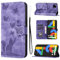 LSPCASA Étui pour Google Pixel 4A 4G Matériau en Cuir PU Coque Pixel 4A avec Fentes pour Cartes Housse Protection Motif Papillon Chat Coque Google Pixel 4A Violet