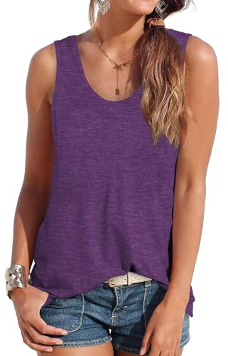 DUOEASE Canotte e Top da Donna Casual Senza Maniche con Scollo U Tunica Camicetta Tshirt