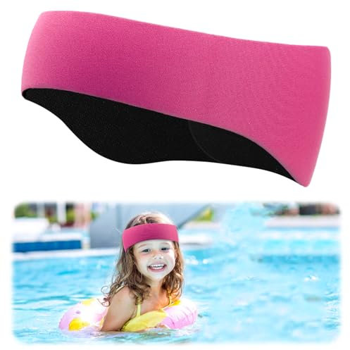 Bandeau de Natation Enfant, Bandeau de Natation Enfant en Néoprène - Protection Auditive et Confortable pour les Activités Nautiques - Accessoire Ludique pour Piscine et Plage (Rose)