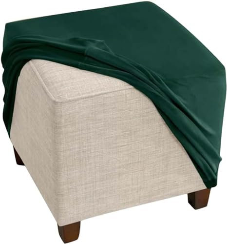 Fußhocker Bezug Ottomane Quadratisch Schonbezug Hockerbezug 60x60 /40x40 Stretch Samt Husse für Fußhocker Ottomanischer Hocker-Bezug Überzug Hocker Protector Waschbar ( Color : #12 , Size : 55x55cm/22