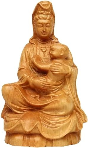 Feng Shui Geschenk Mini Quan Yin Statue Home Office Dekor Weibliche Buddha Statue Kuan Yin mit Baby Statue Göttin der Barmherzigkeit Guan Yin Garten Zen Dekor