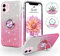 SouliGo Coque iPhone 11 avec Anneau Rotatif 360° Support de Voiture magnétiqu, Paillettes Scintillantes Brillantes Etui Protection à Anti-Rayure Antichoc Housse pour iPhone 11 6.1'', Dégradé Rose