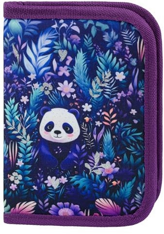 Baagl Federmäppchen für Mädchen - Schüleretui, Federtasche, Federmappe für Schreibwaren - Etui, Federpenal, Schulmäppchen (Jungle Panda)