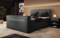 Luxusbetten24 Boxspringbett Simple 160x200 Doppelbett Polsterbett Bett mit TV Lift und LED | Bezug: Stoff | Farbe: Grau | Härtegrad: H3 (70-100kg)