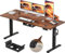 Airfish Elektrisch höhenverstellbarer Schreibtisch 160 x 80 cm mit Typ-C-Ladeanschluss, Elektrischer Schreibtisch mit Kabelmanagement und 3 Memory-Höhen (Vintage Brown, 160 x 80 cm)