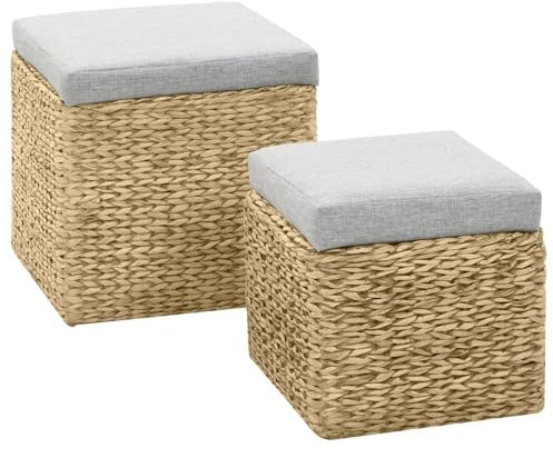 Homgoday Fußhocker für Sofa, 2-teiliges Set aus grauem Verbindungsstück, Fußstütze für Sofa, Fußhocker, Sofa, Fußstütze für Sofa