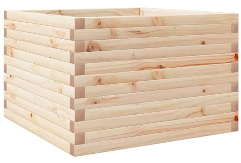 vidaXL Jardinera de Madera Maciza de Pino 70x70x45,5 cm, Jardinera de Exterior, macetero para Hierbas, Jardinera de balcón, Jardinera de Patio