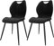 JIJIAN Pack de 2 Sillas de Comedor, Sillas de Cocina, Silla Tapizada, Silla de Salón, Respaldo de Tela y Patas de Metal, Ideal para Comedores, Cocinas y Salones, Negra