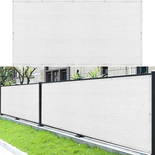 Brise Vue Balcon 80 x 150 cm UV Résistant Respirant Pare-Soleil Brise-Vue avec Attaches de Câble, Facile a Poser pour Patio Extérieur Clôtures, Blanc