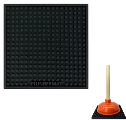 Alibazon Plunger Mat - Air Drying Tray for Toilet Plunger - Catches Drips and Easy to Clean - Wicks Water from Plunger and Dries Quickly