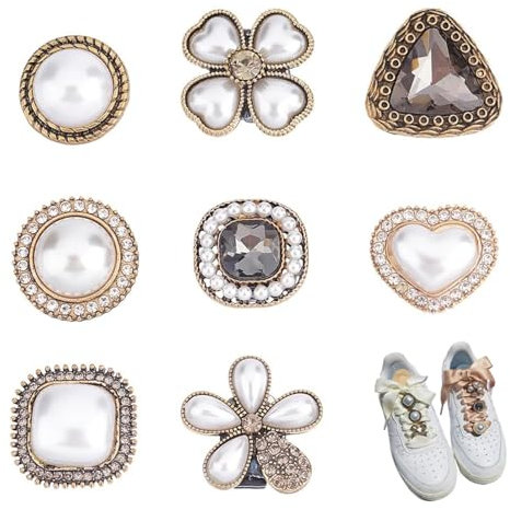 8PCS Clips De Cordones De Diamantes, Adorno Para Cordones Adornos Para Zapatos Hebillas Decorativos Encantos Para Cordones De Zapatos