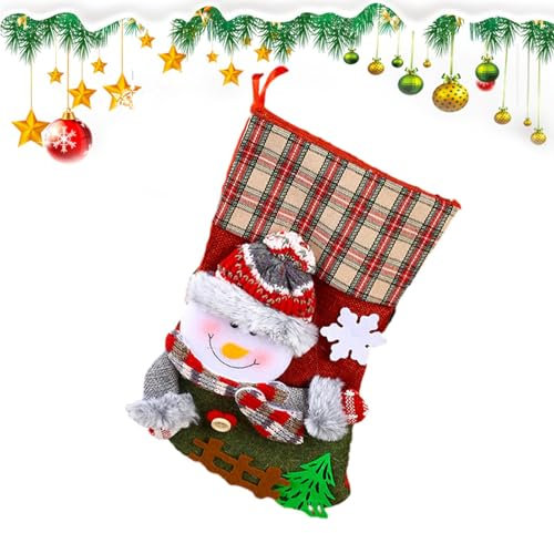Hailerio Klassische Weihnachtsstrümpfe, Weihnachtsstrümpfe, Dekorationen – Weihnachtsmann, , Rentier, Familie, Heimdekoration, Strümpfe für Mädchen und , Baummantel, Party-Dekoration