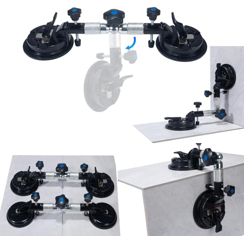 2PCS Seamless Seam Setter 90-270 Degree Adjustable Suction Cup 6Inch | Tile Corner Leveling Tensioner Countertop Leveler for Granite Stone Floor Gap Fixer Seaming Installation Gripper Joiner